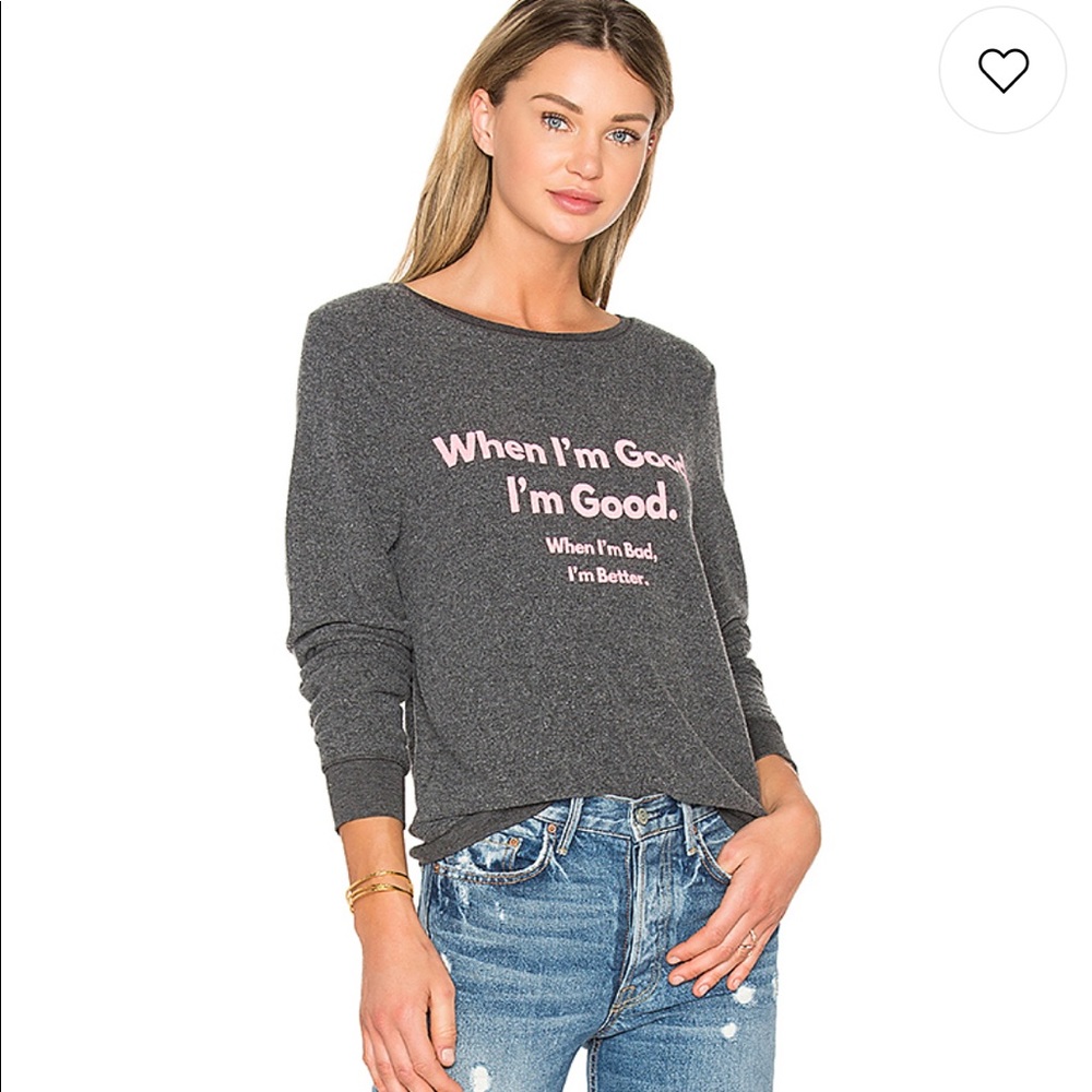 Wildfox Blue “When I’m Good .....” Sweater M - Picture 8 of 9